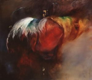 1993 - Universal Cross - Necklacing SA 1984 - Oil & Gold Leaf On Canvas - 1.5 x 1.3m