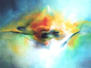 2000 - Spacescape on a Triangle (Sold) -1.4 x 1.2m